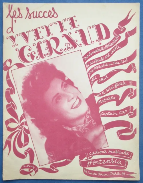 Recueil Piano Chant Partition Yvette Giraud 7 Succès 1946-47 Plante Louiguy