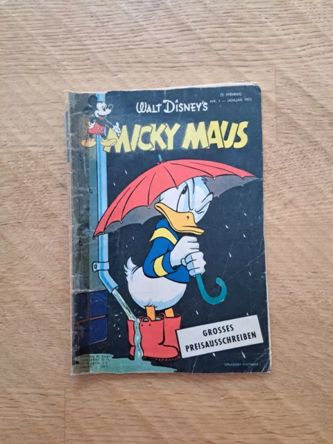 Micky Maus - Nr. 1 - Januar 1955 - 75 Pfennig - Original - Ehapa - Disney