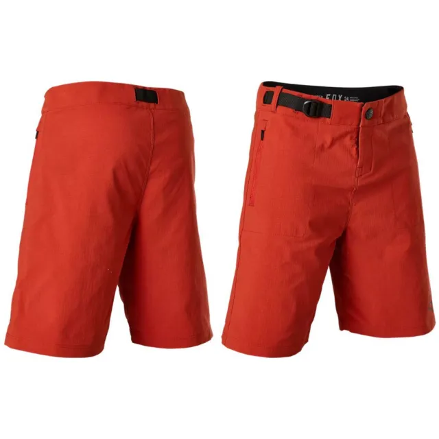 Fox Racing Youth Ranger MTB Shorts W/Liner-Red Clay-W28