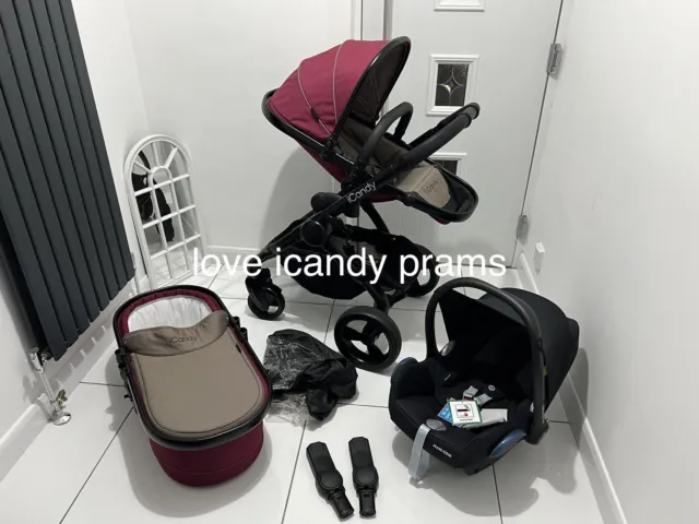 iCandy Peach 4th Generation Claret 🖤travel System With NEW Car Seat ✅🖤