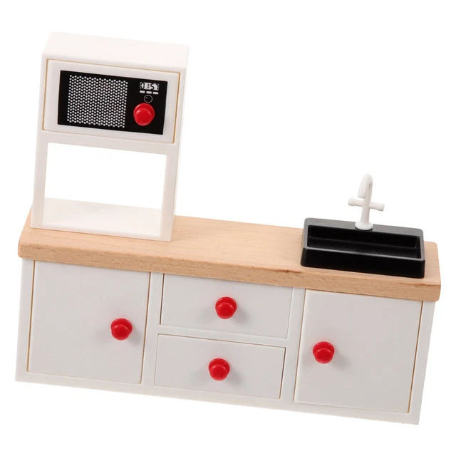 Mini Meubles En Bois Micro Scène Armoire De Maison Miniature Évier Cuisine