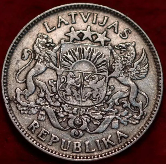 1924 Latvia 1 Lats Silver Foreign Coin