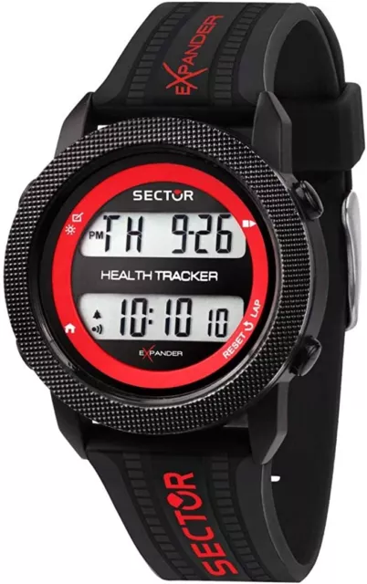 Orologio Uomo SECTOR EX-17 R3251277001 Silicone Nero Contapassi Chrono Alarm