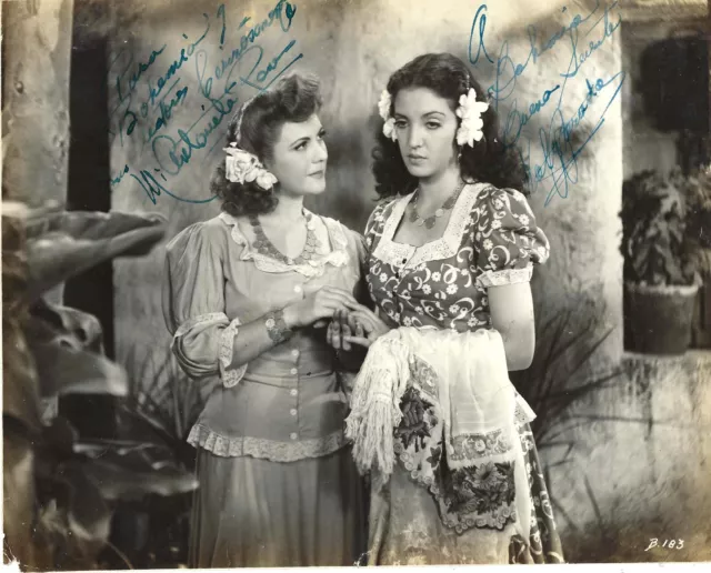 Mexican Actres Katy Jurado & Maria Antonieta Pons, Autographed Vintage Photo