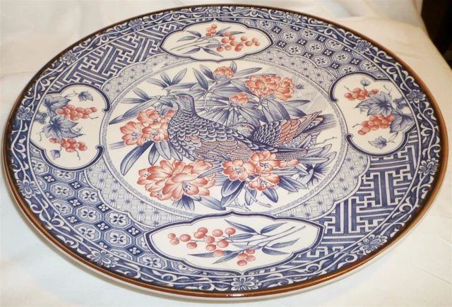 Stunning Fine Porcelain Vintage Toyo 12" Decorative Plate Platter