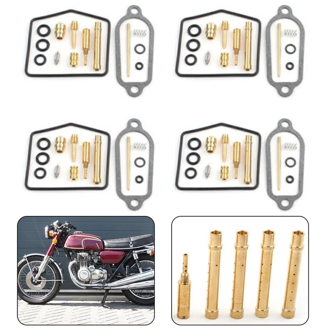 4 Sets Carburetor Repair Kit Carb Rebuild For Honda CB350F Deluxe 1972-1974