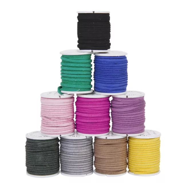 10 Rollen gemischte Farben weicher Samt Korea Zuckergusskordel Faden 3 mm zum Selbermachen Armband