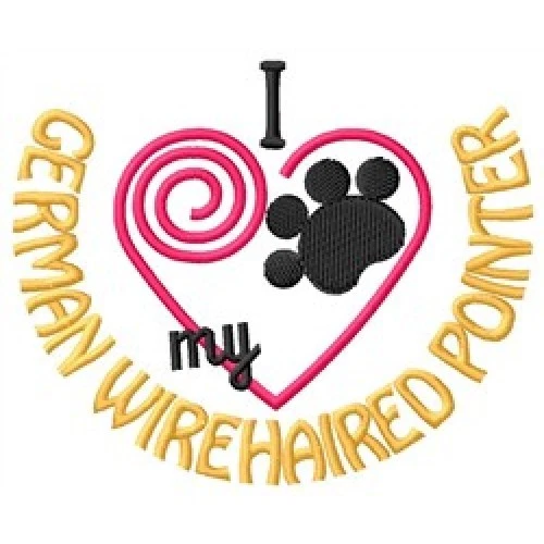 I "Heart" My German Wirehaired Pointer Ladies Fleece Jacket 1360-2 Size S - XXL