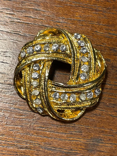 Broche Noeud Papillon Avec Pierre – Bijou Vintage, état Correct