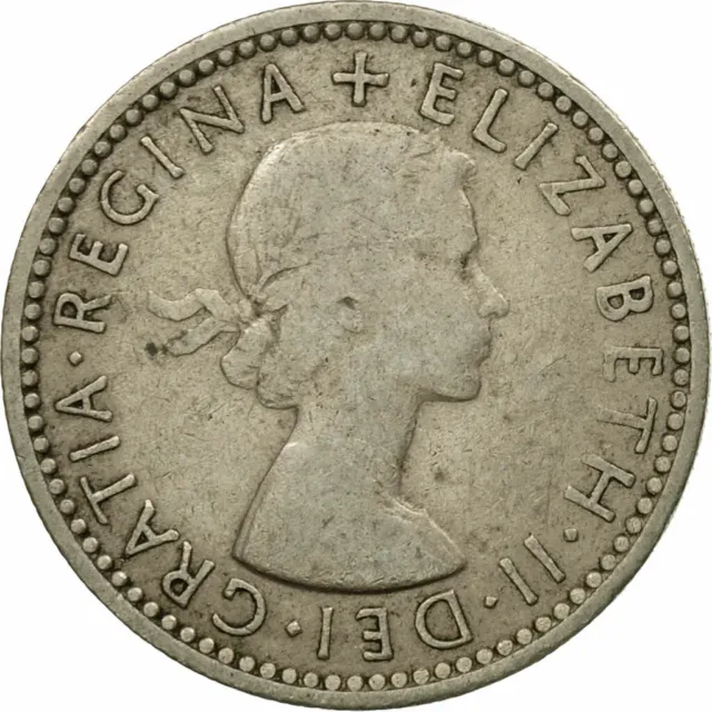 [#548592] Coin, Great Britain, Elizabeth II, 6 Pence, 1954, VF(30-35), Copper-ni