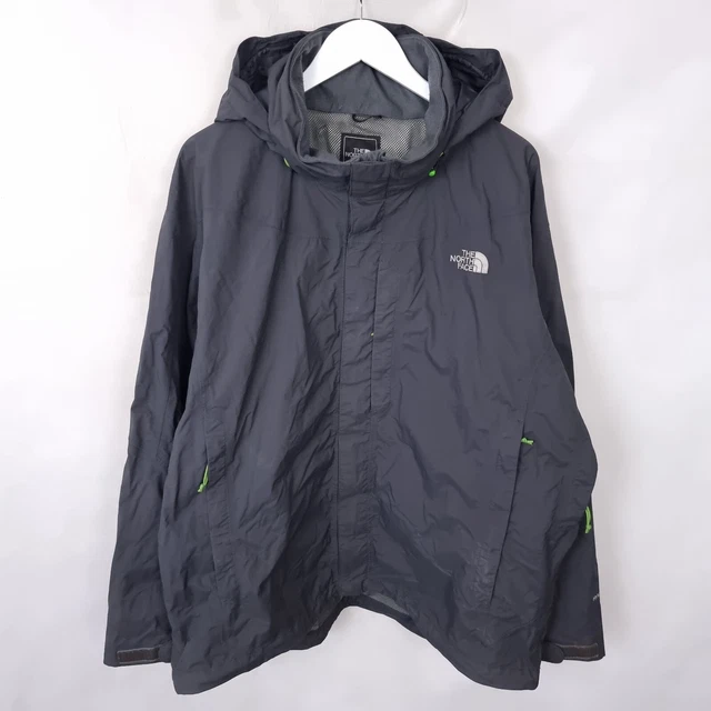 THE NORTH FACE Hyvent Waterproof Jacket Mens XL Grey Hooded Shell Rain Coat 6