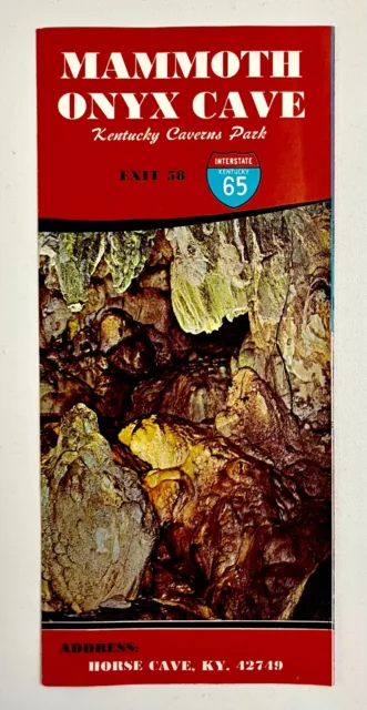 1960s Mammoth Onyx Horse Cave Kentucky Caverns Park Vintage Travel Brochure I-65