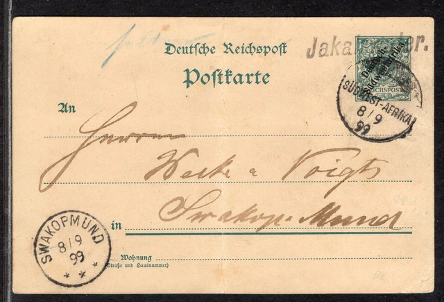 DSWA P 5 Karte  Wanderstempel Jakalswater  8.9.99 nach Swakopmund  Bedarf