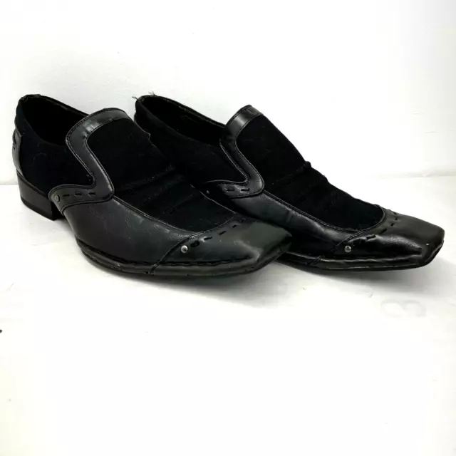 VINTAGE BRAVOI BLACK Leather Slip on Dress Shoes Men's Size 10 Very ...