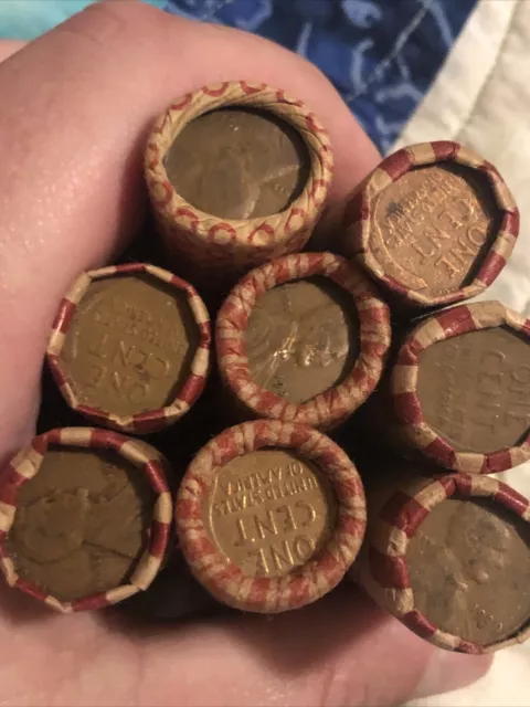 8* Rolls Of 1920-1929 PDS LINCOLN WHEAT CENT PENNY ROLL! Collectors Rolls!