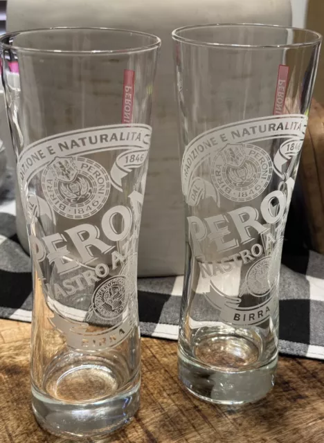 Peroni Nastro Azzurro 0,4l SaHM Etched Beer Glass 13.5 Oz - SET OF 2