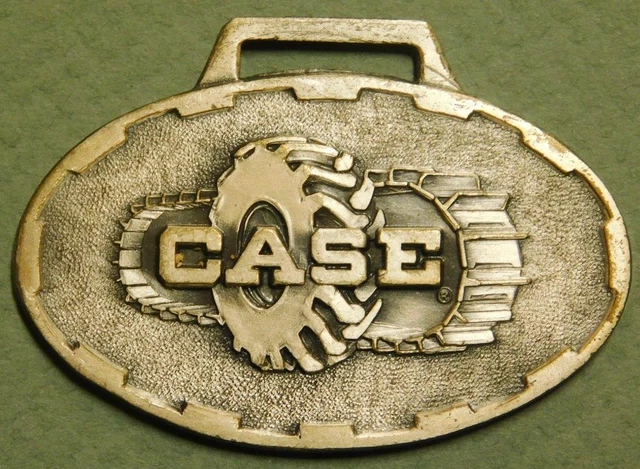 J. I. Case Terratrac Tractor Racine WI Nickle Plated Watch Fob S1A3-26#170