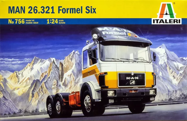 MAN 26.321 Formel Six Truck Laster LKW M.A.N 1:24 Model Kit Bausatz Italeri 756