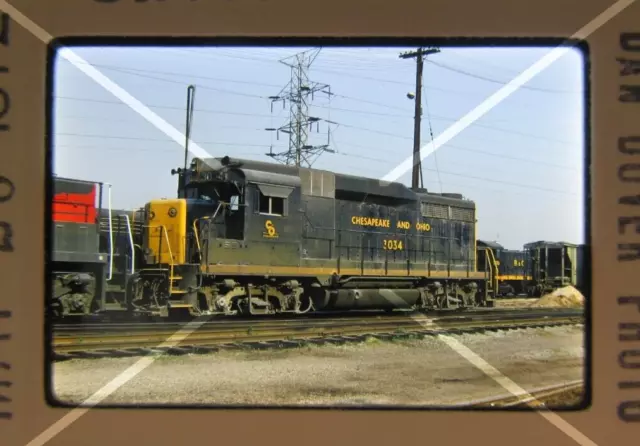 Original '72 Kodachrome Slide C&O Chesapeake Ohio 3034 GP30 Cincinnati, OH  40E3