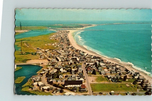 Wells Beach ME-Maine Aerial View Vintage Postcard