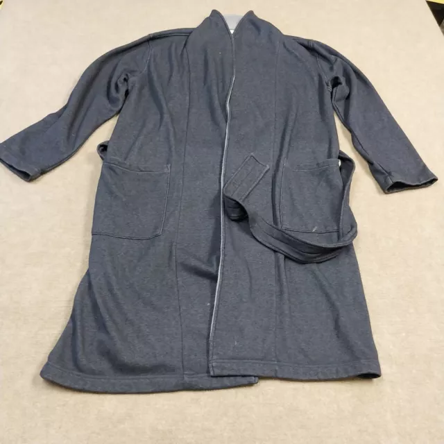 UGG Mens Large Blue  Long Sleeve Open Front Fleece Belted Bathrobe