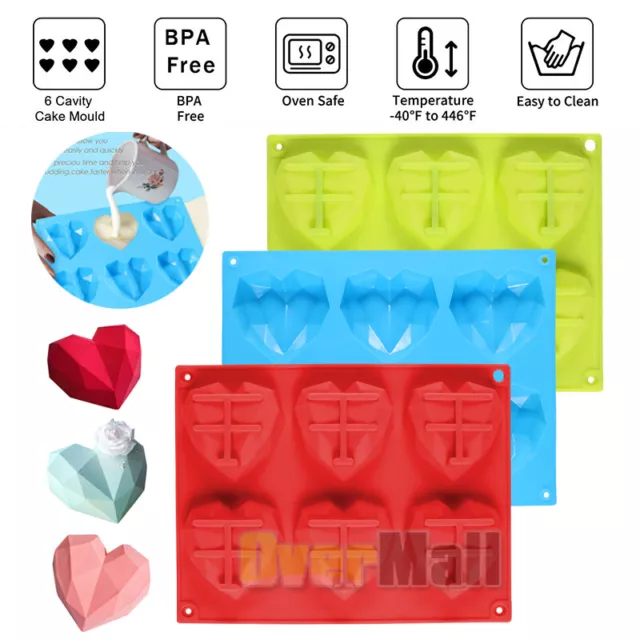 molde de corazon diamante moldes silicon para fondant silicona reposteria choco