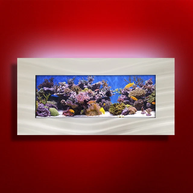 New! Original Aussie Aquarium - Skyline Brushed Aluminum Wall Mounted Fish Tank