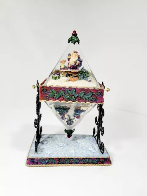 Kirkland Costco Rotating Pyramid Water Snow Globe Christmas Santa Snowman No Box