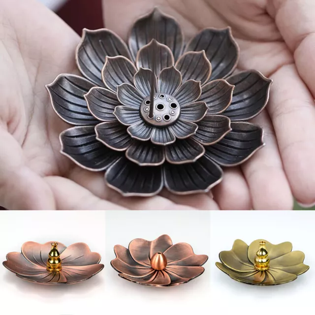 Lotus Incense Burner Stick Holder Plate Buddhism Ash Catcher Fragrance Base