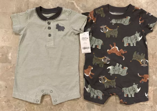 Carters 2 pack baby boy one piece romper jumpsuits