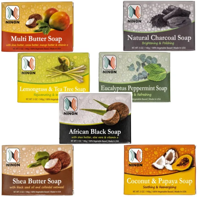 African Black Soap, Shea Butter, Multi Butter 5oz Vegetable Based Ninon Natural