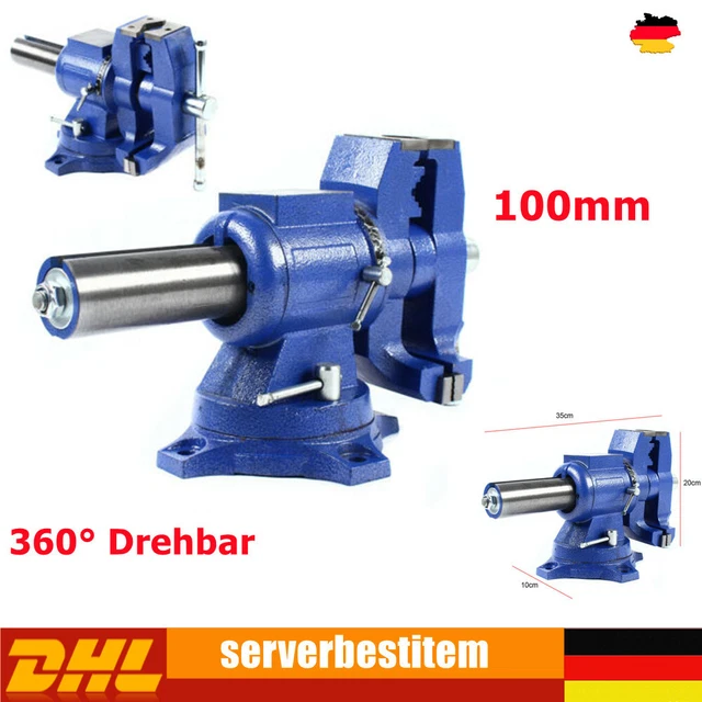 Maschinenschraubstock Gusseisen - 14,5cm Öffnung 360° Drehbar Für Werkbank