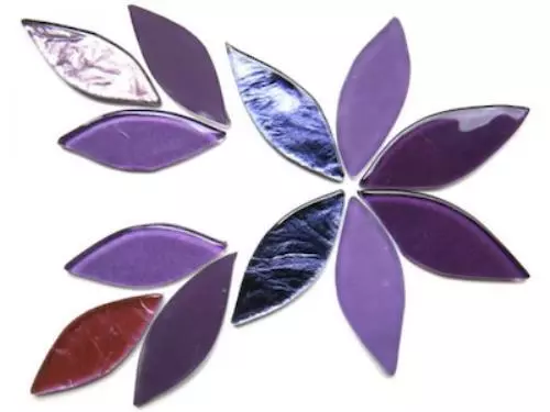 Purple Mix Glass Petals - Mosaic Tile Supplies Art Craft
