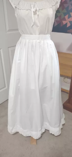 Civil War Dress~Victorian Style-   Solid White Cotton  Under Hoop Petticoat.