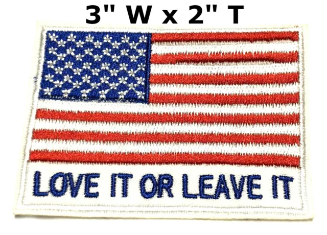 AMERICAN FLAG EMBROIDERED PATCH iron-on WHITE BORDER USA US United States