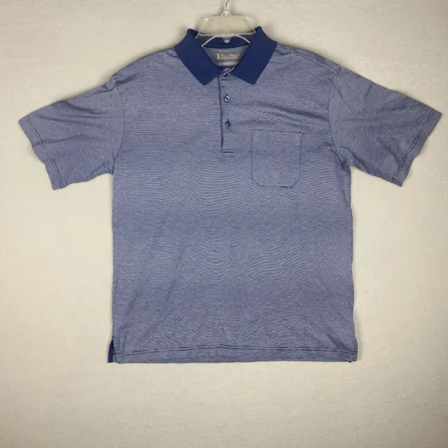 Daniel Cremieux Men's XL Blue Signature Collection Golf Polo Shirt New