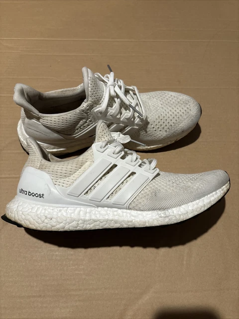 Adidas Ultra Boost 20 Triple White Iridescent Running Shoes FW8721 Mens  Size