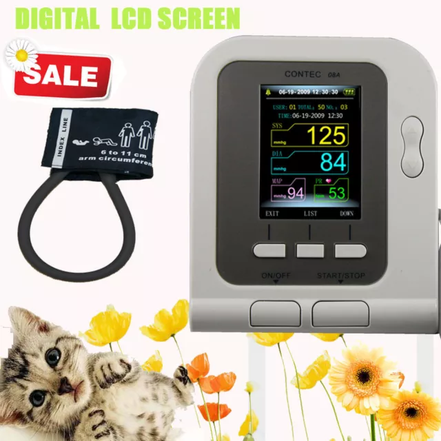 CONTEC08A VET Veterinary Digital Blood Pressure Monitor, NIBP CUFF+SP02 CE FDA 2