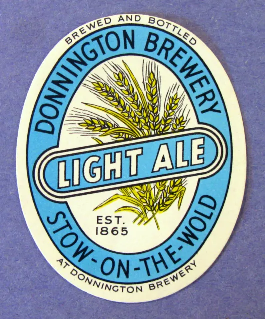 Donnington Brewery LIGHT ALE oval beer label ENGLAND