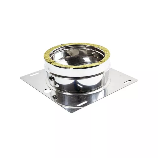 Piastra di base inox doppia parete con spurgo Di 250 - De 300 mm