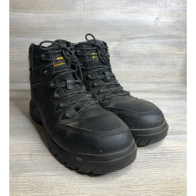 Work Bootrs CATERPILLAR RESORPTION COMPOSITE Toe Work Boots Black Men's 12 Wide ...