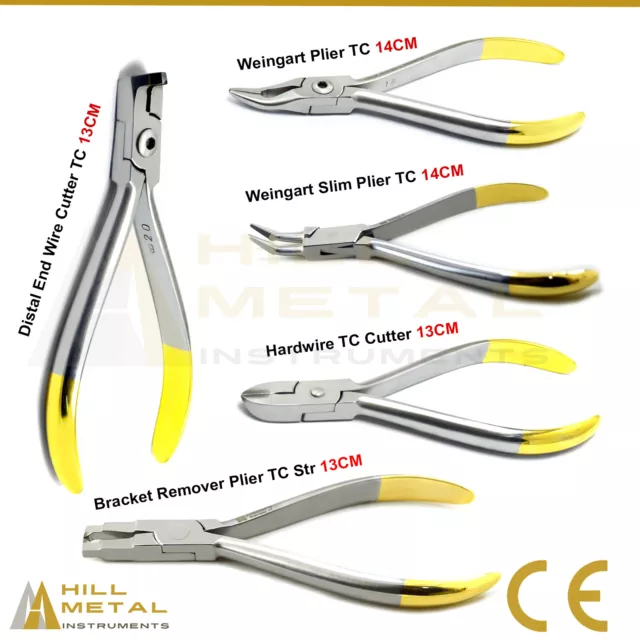 Dental Orthodontic TC Pliers Set Of 5 Weingart Slim,Distal End Wire Cutter TC CE