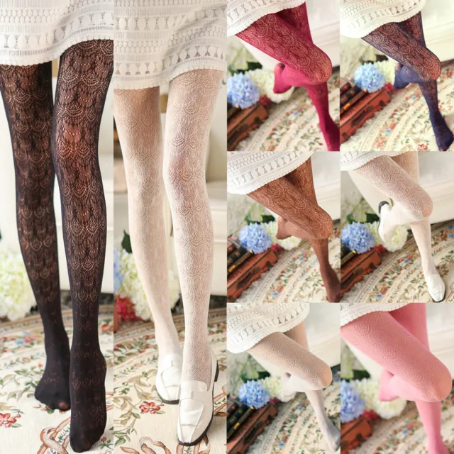 Women's Lolita Girl Lace Jacquard Hollow Patterned Pantyhose Tights Stocking New