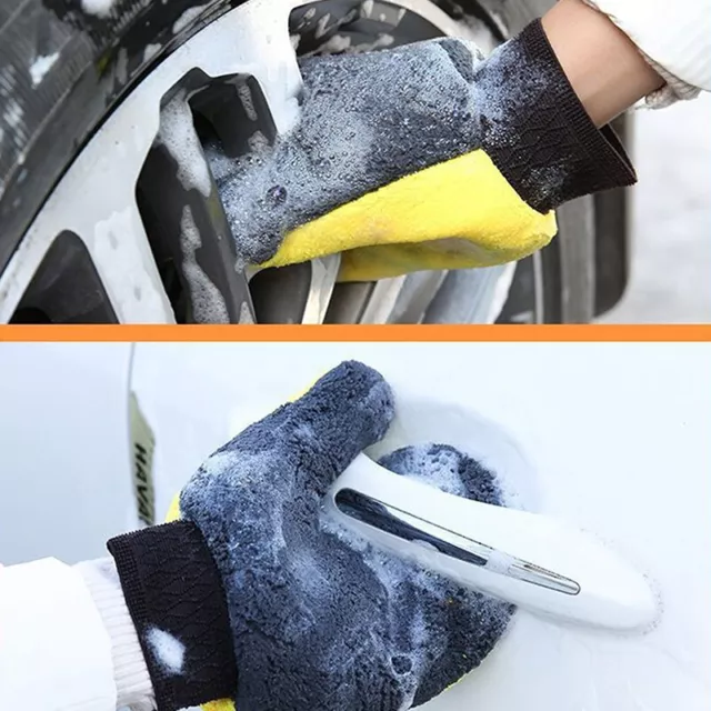 Car Washing Gloves Double-sided Soft Coral Fleece Clean Glove Water Absorption