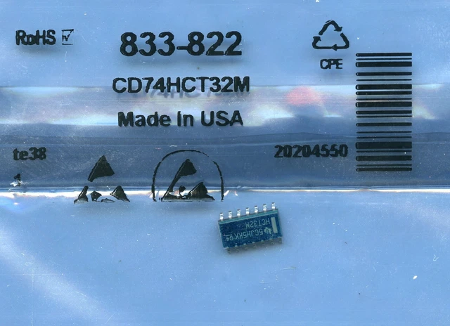 15 pz cancelli CD74HCT32M 4 CV, 2 ingressi, da 4,5 V a 5,5 V OR compatibili con TTL CMOS NOS