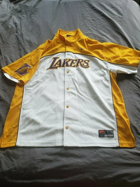 Vintage Los Angeles Lakers Nike Warm Up Shooting Longsleeve Shirt Medium  90s Y2K