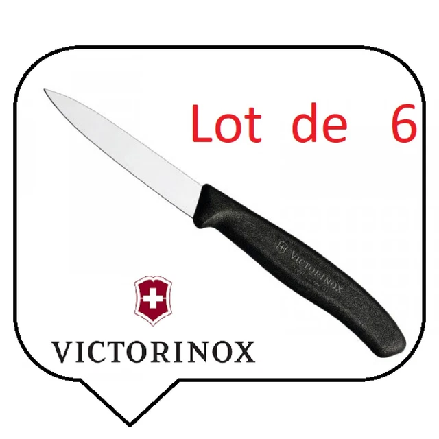 Lot de 6 Victorinox - Couteau Office SwissClassic Noir Lame 8 cm  - CODE 9425
