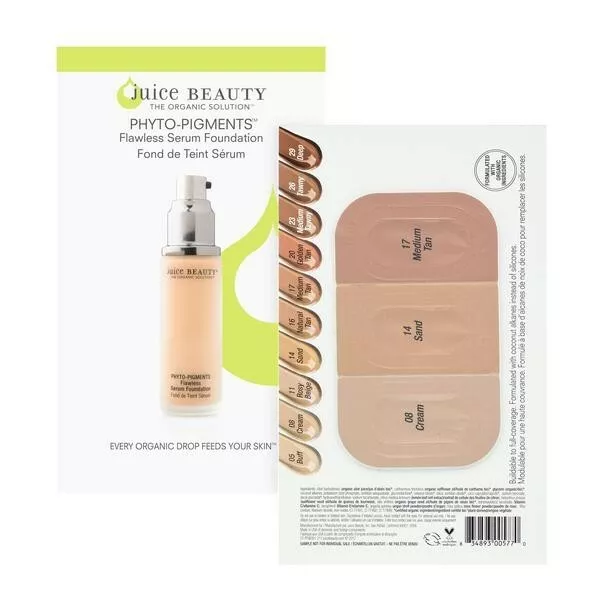 3 x Juice Beauty makellos Serum Foundation Trio Creme Sand mittelbraun Proben N4