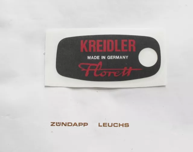 Kreidler Florett K54 RM RMC B S Werkzeugkasten Aufkleber hinten Schwarz/Rot