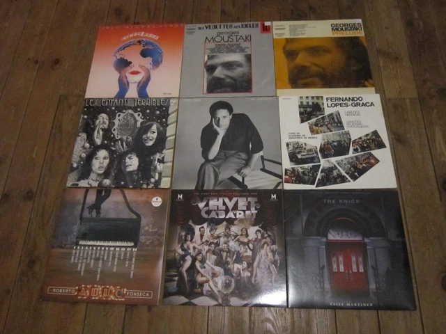 Lot de 36 vinyles LP 33 Tours World Music, BO film, divers, à trier.